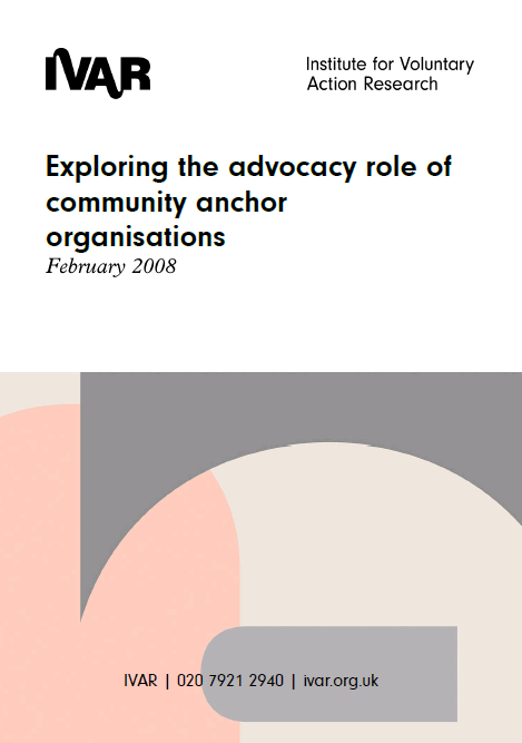 Front cover image for exploring the role of community anchor organisations