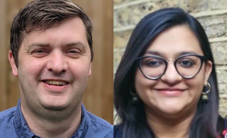 Profile pictures of Dan Chapman and Sonakshi Anand.