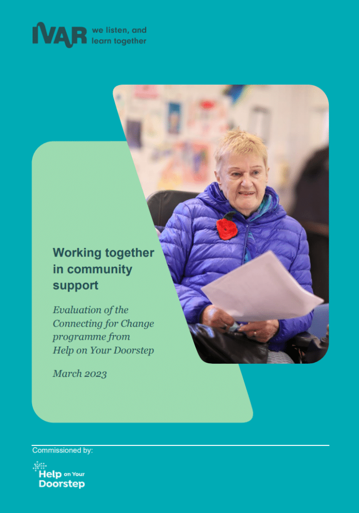 Front cover of the report Working together in community support