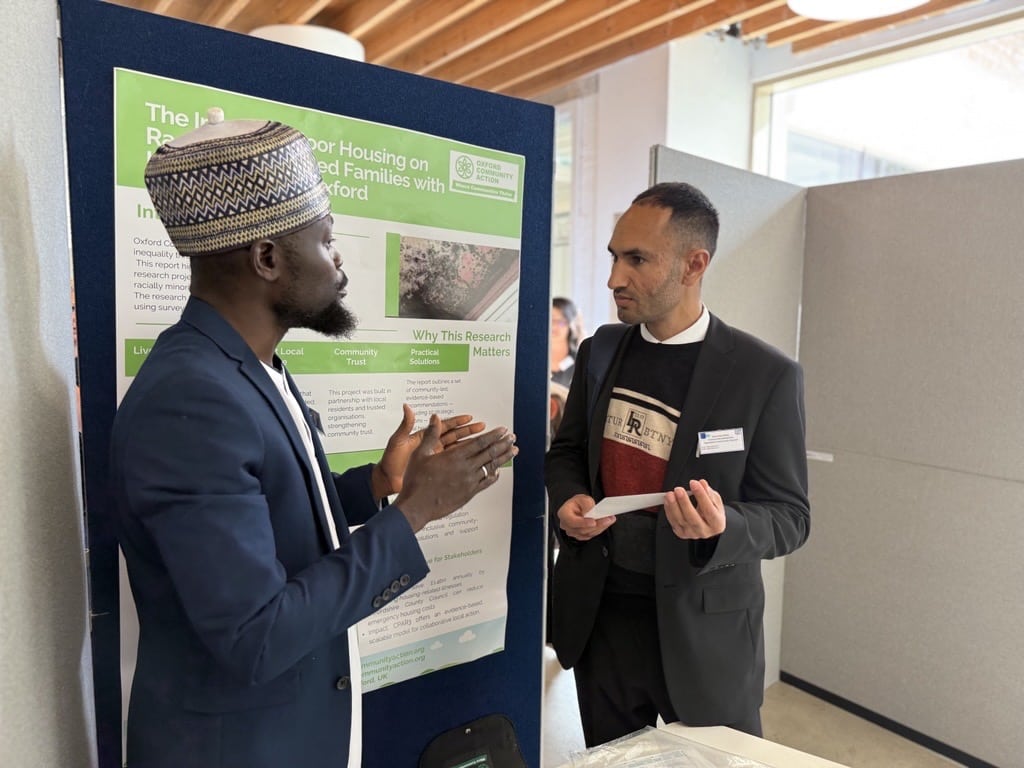Ridwan Mohohunranti from Oxford Community Action talking about findings at the CPAR showcase